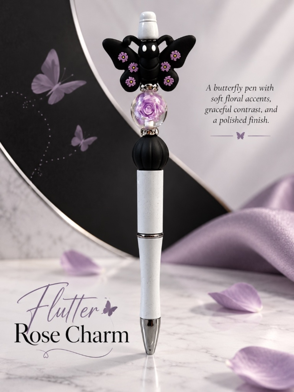 Flutter Rose Charm Pen
